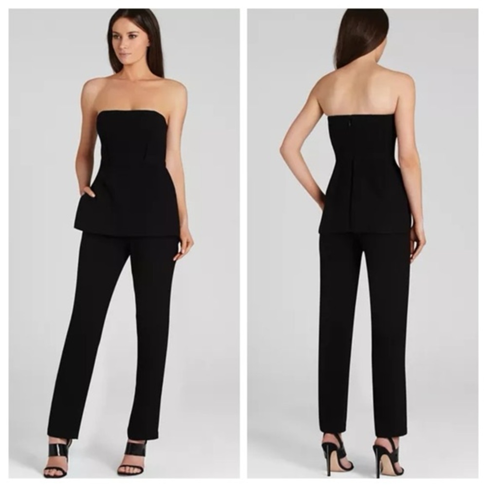 BCBG Black Strapless Pantsuit